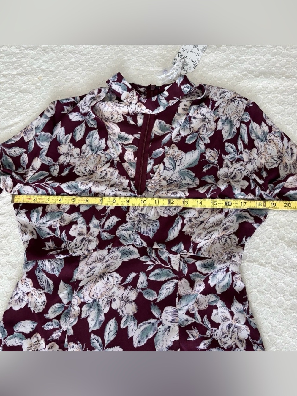 Honey Belle Plum Floral Choker V‑Neck Maxi Dress - Picture 11 of 12